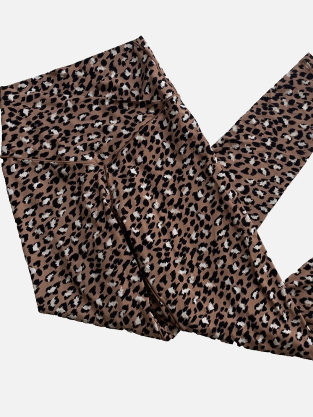 Aerie Chill Play Move Leggings Womens Size SMALL Tan Leopard animal print